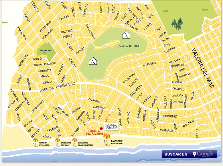 Apartamentos Cariló Quimey - Mapa